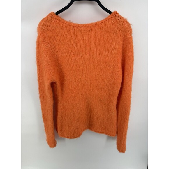 ZARA Sweater Womens Small Orange Long Sleeve Brushed Pullover Knit - Picture 3 of 7
